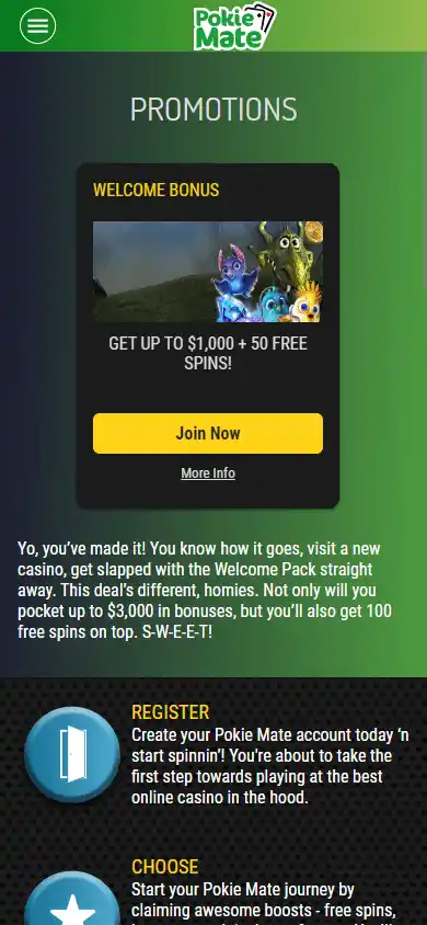 Pokie Mate Casino screenshot 4