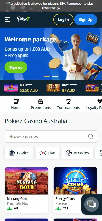Pokie7 Casino screenshot 4