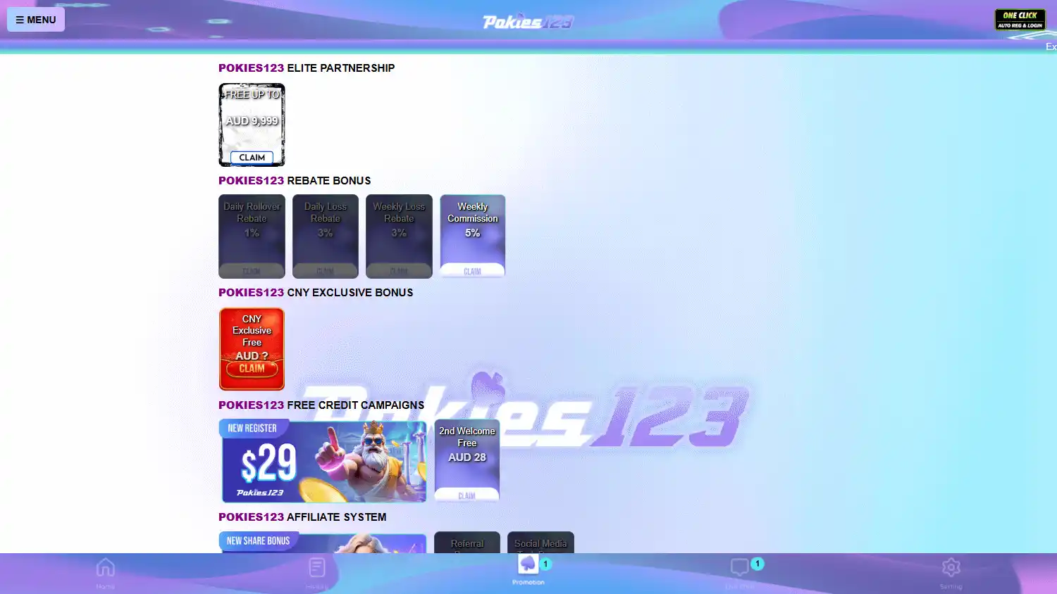 Pokies123 Casino screenshot 3