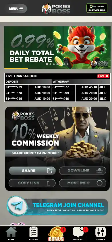 PokiesBoss Casino screenshot 4