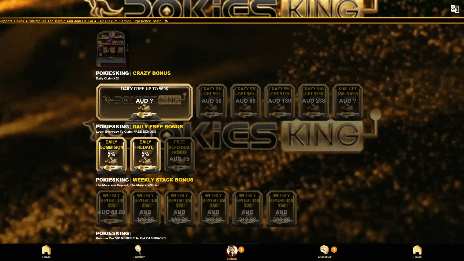 PokiesKing Casino screenshot 2