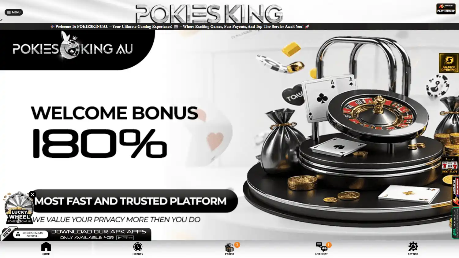 POKIESKINGAU Casino screenshot 1