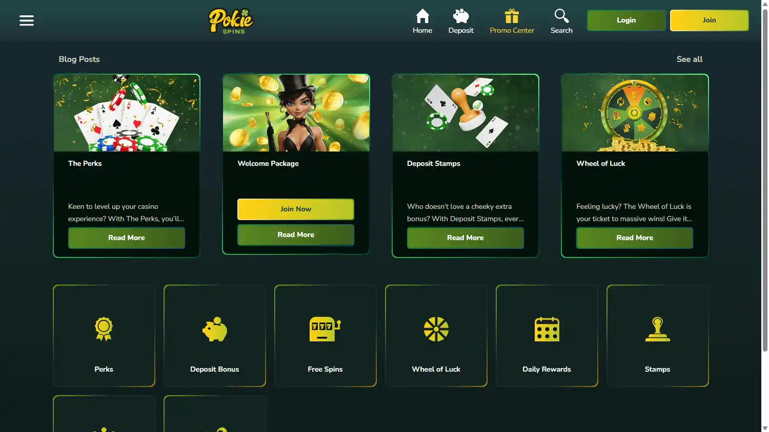 PokieSpins Casino screenshot 2
