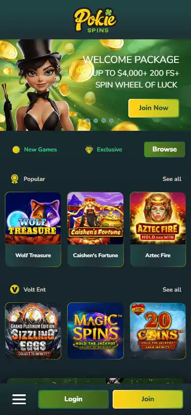 PokieSpins Casino screenshot 3