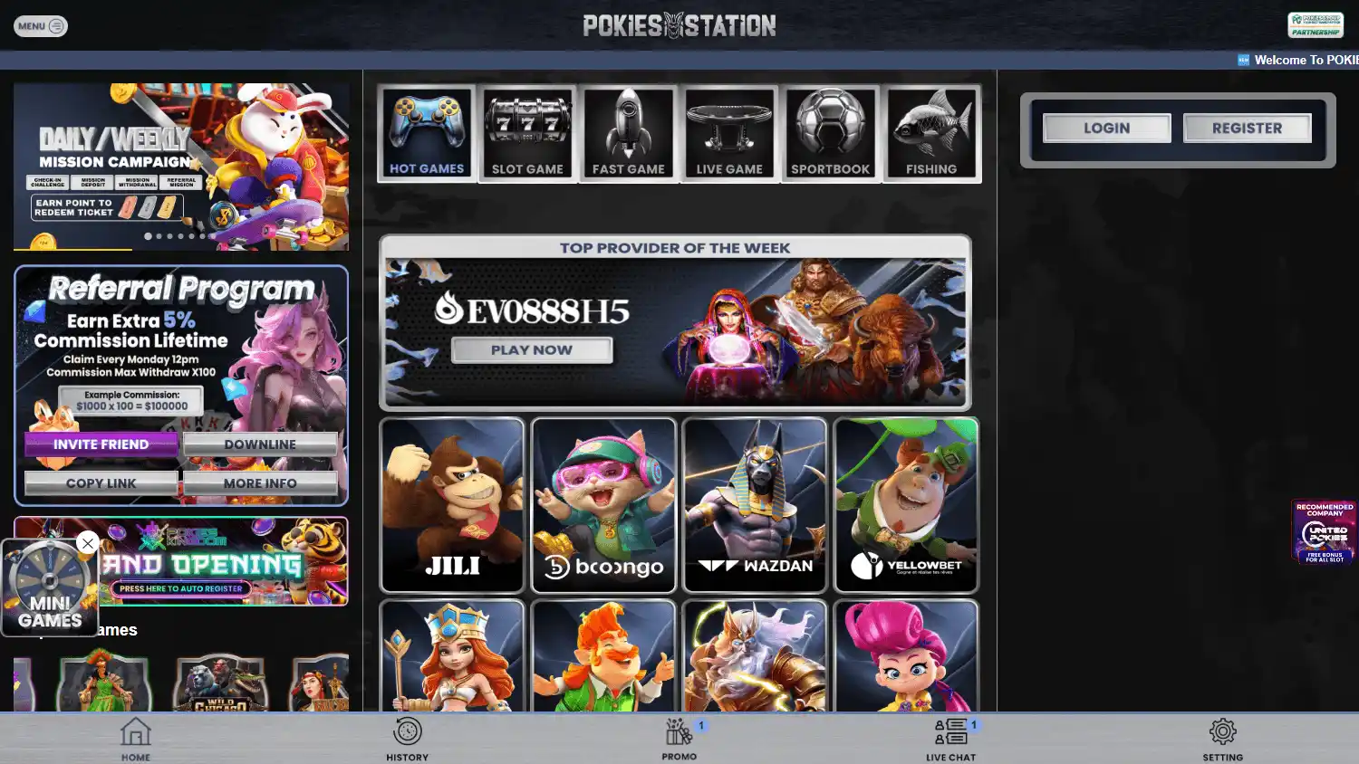 POKIESSTATION Casino screenshot 1