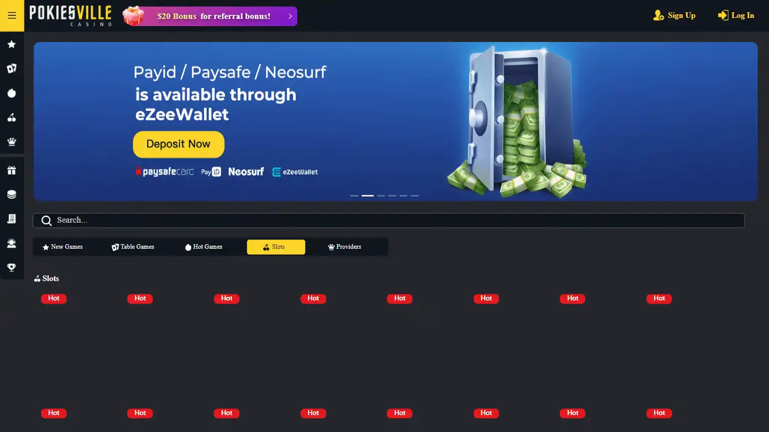Pokiesville Casino screenshot 1