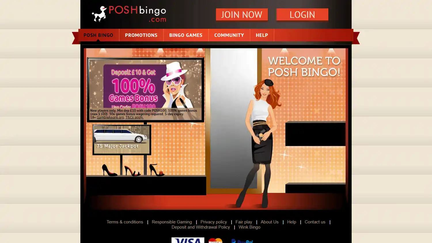 Posh Bingo Casino screenshot 1