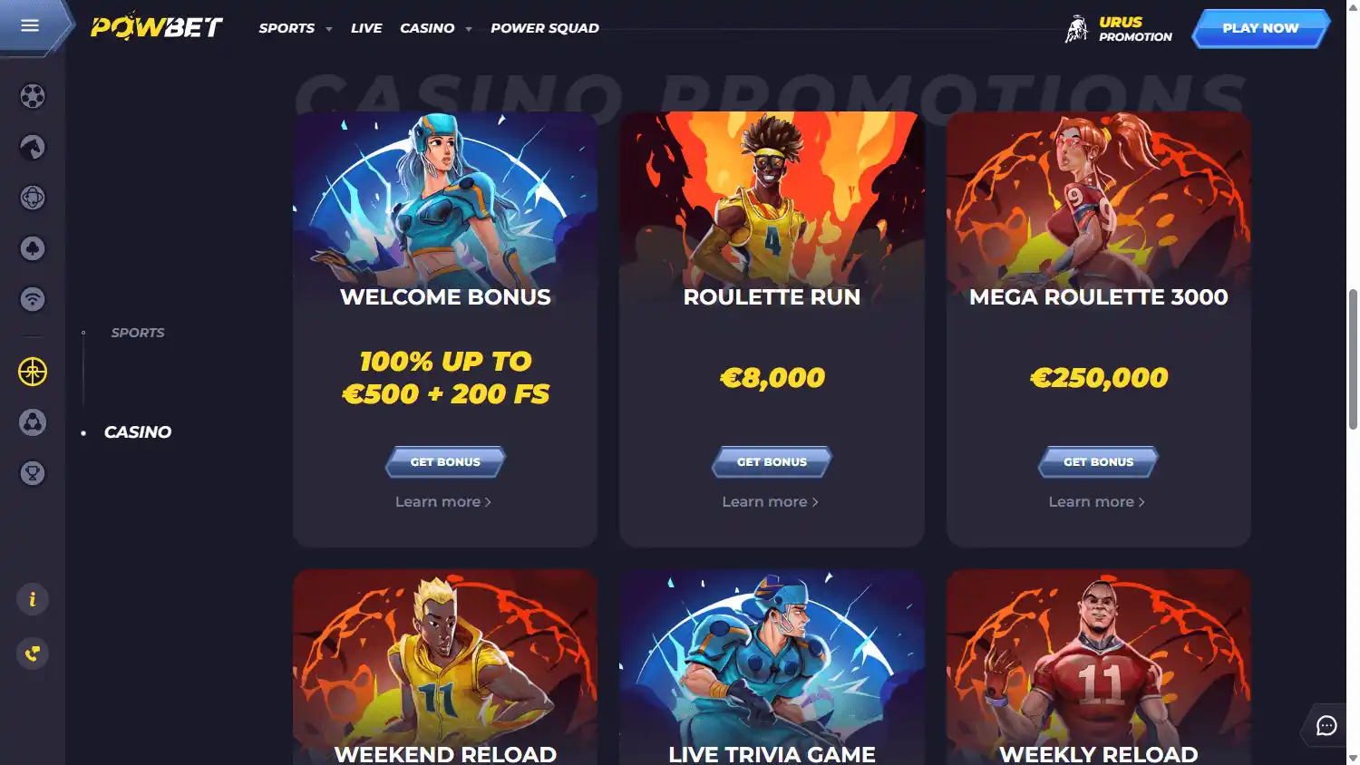 Powbet Casino screenshot 3
