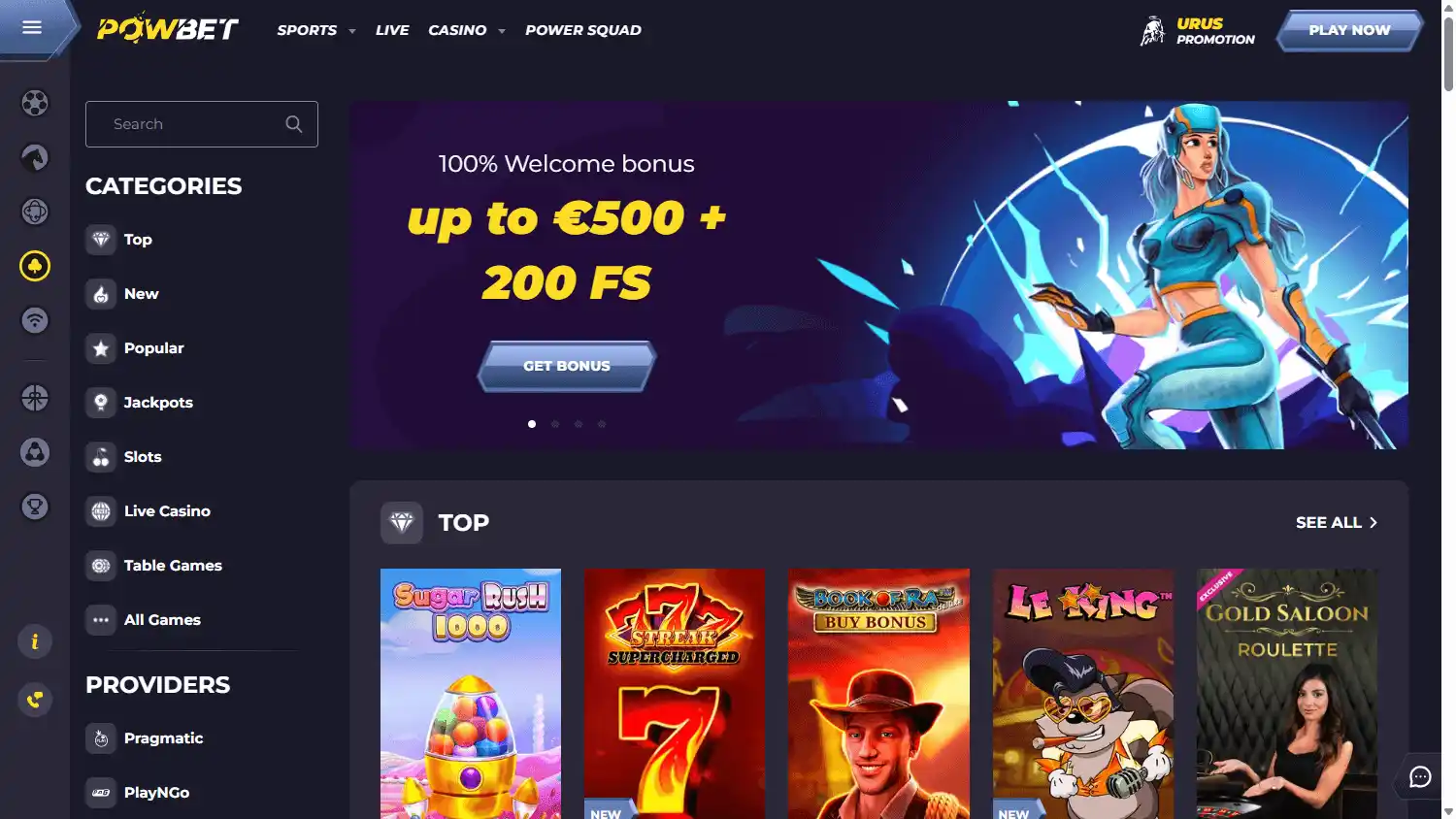 Powbet Casino screenshot 3