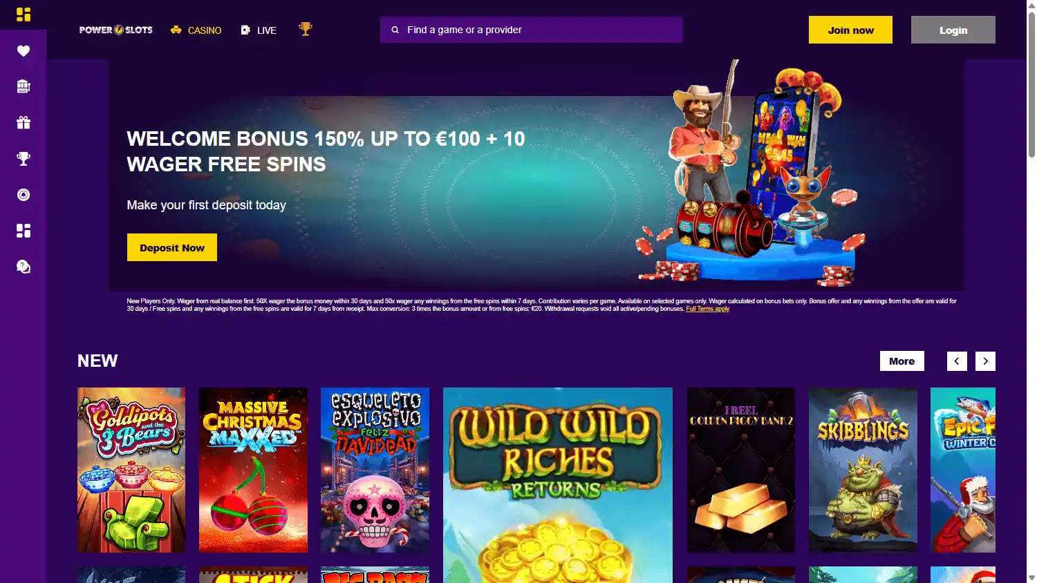 PowerSlots Casino screenshot 1