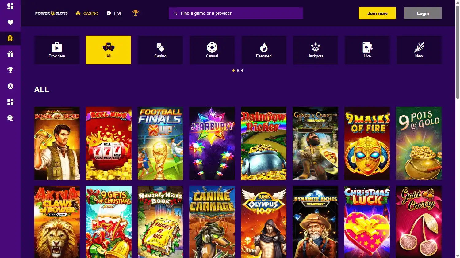 PowerSlots Casino screenshot 2