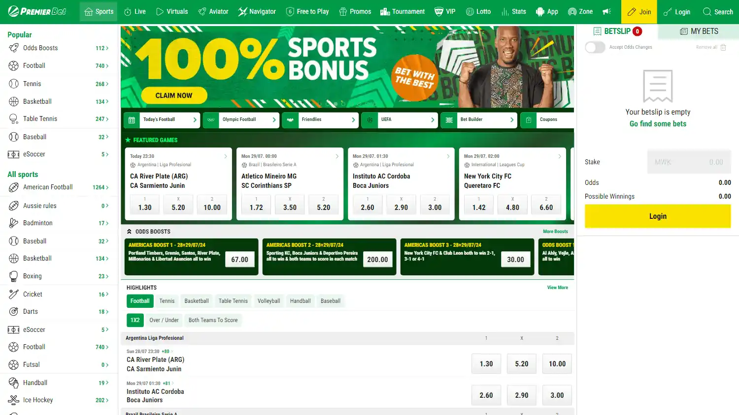 Premier Bet Casino screenshot 1