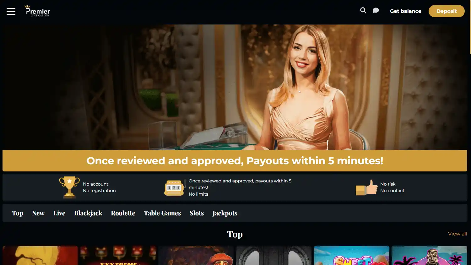 Premier Live Casino screenshot 1