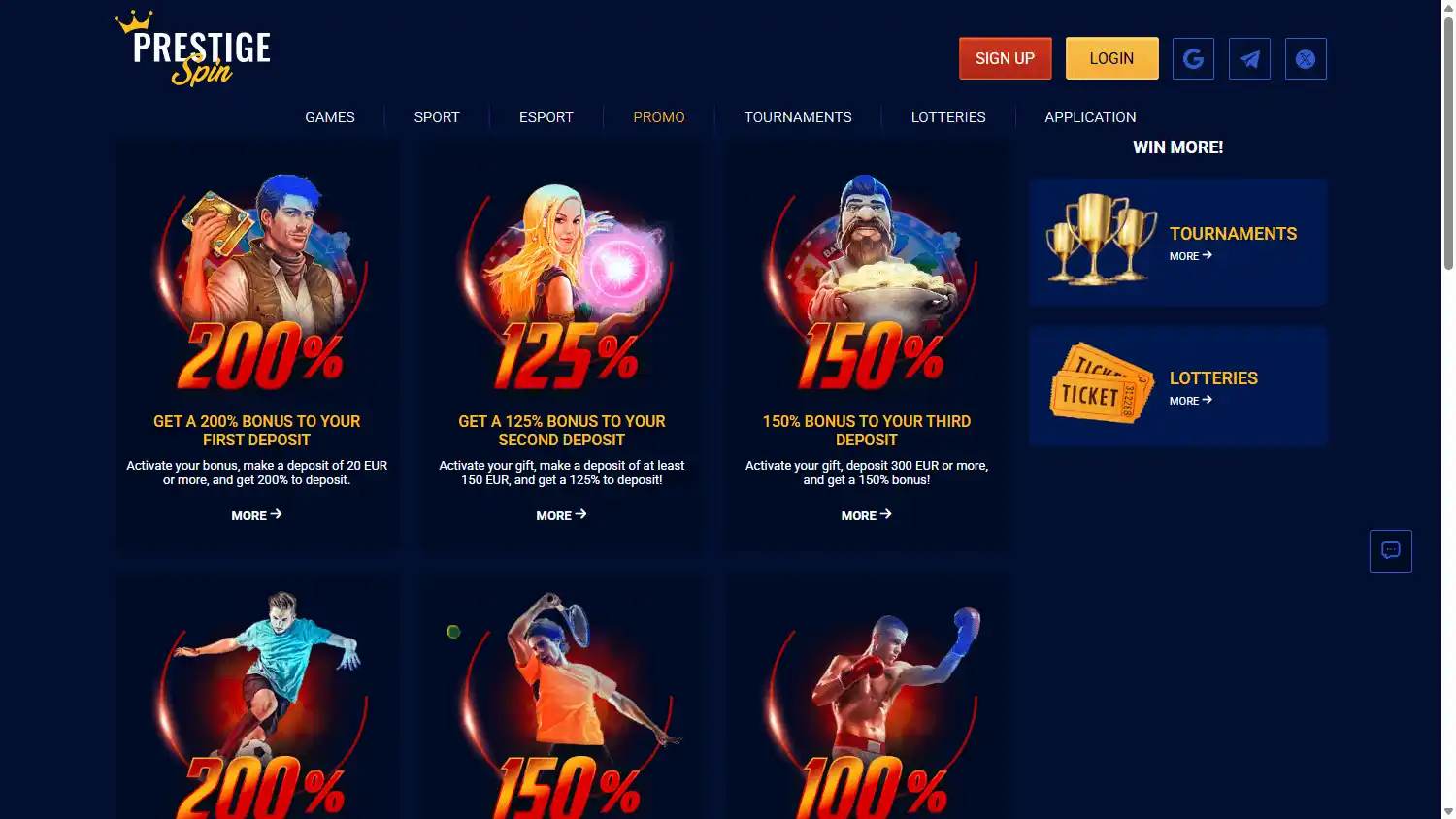 Prestige Spin Casino screenshot 3