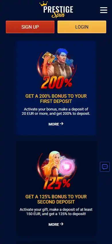 Prestige Spin Casino screenshot 6