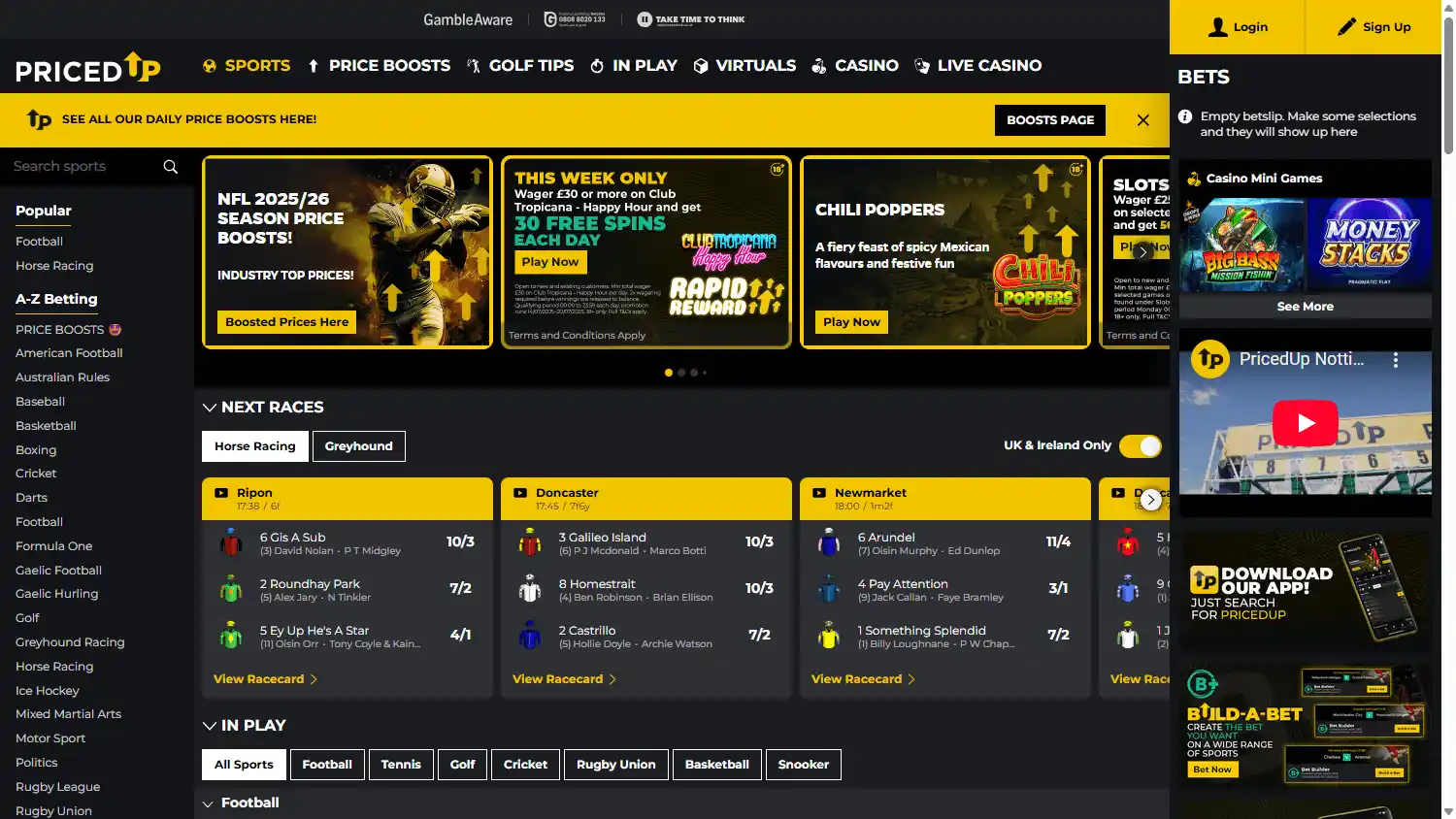 PricedUp Casino screenshot 1