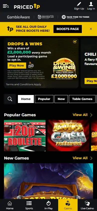 PricedUp Casino screenshot 4
