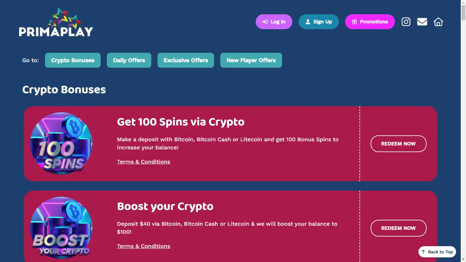PrimaPlay Casino screenshot 3