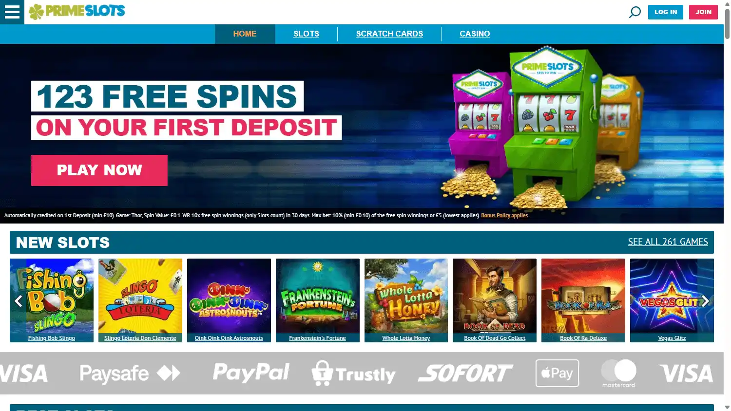 Prime Slots Casino UK screenshot 1