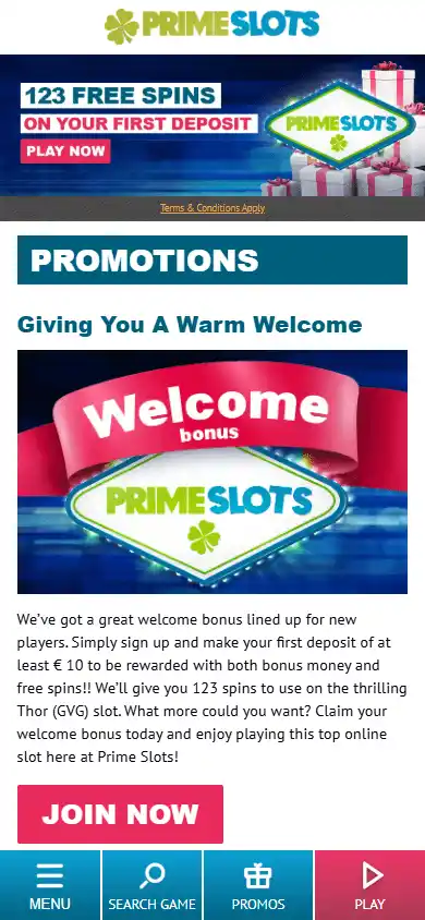 Prime Slots Casino UK screenshot 7