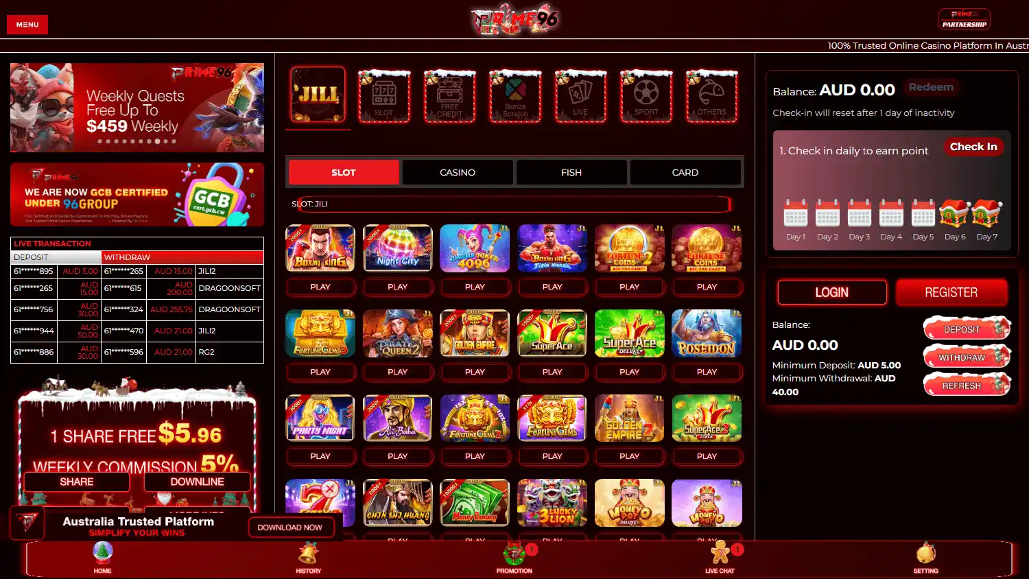 PRIME96 Casino screenshot 2
