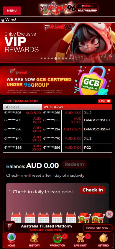 PRIME96 Casino screenshot 4