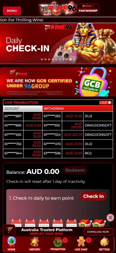 PRIME96 Casino screenshot 5