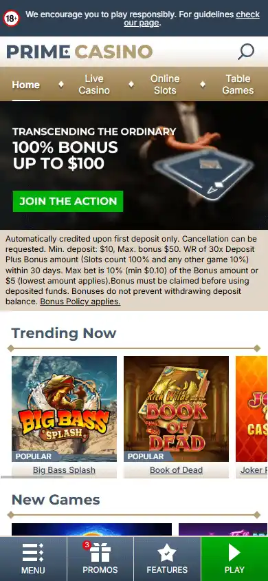 Prime Casino UK screenshot 5