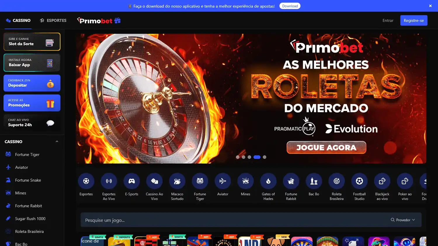 PrimoBet Casino screenshot 1