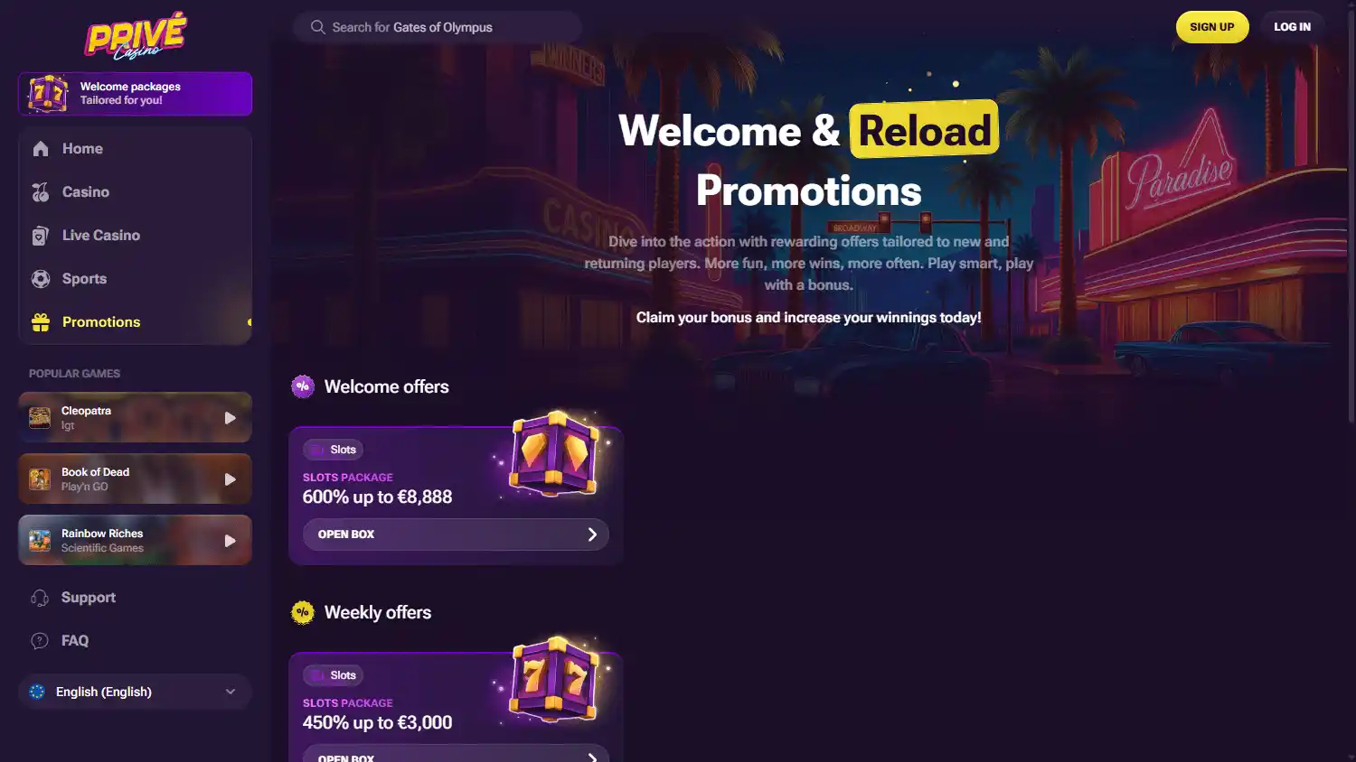 Prive Casino screenshot 3