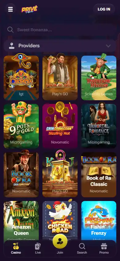 Prive Casino screenshot 5