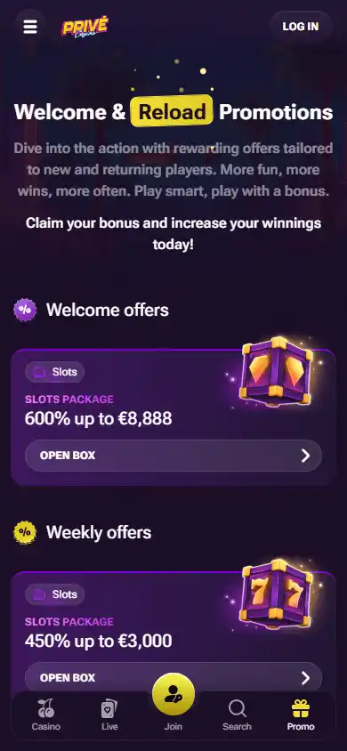 Prive Casino screenshot 6
