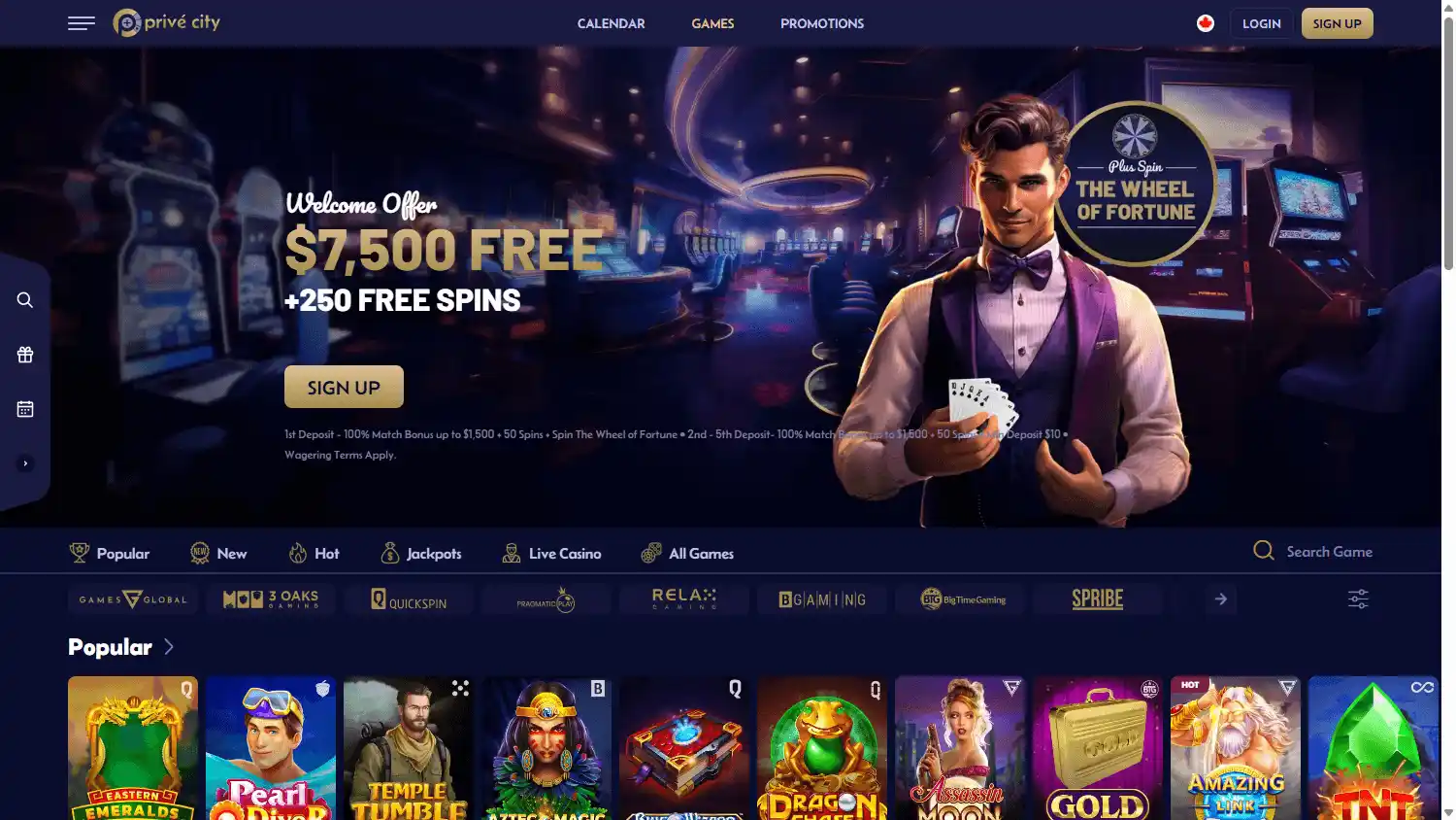 Prive City Casino screenshot 2