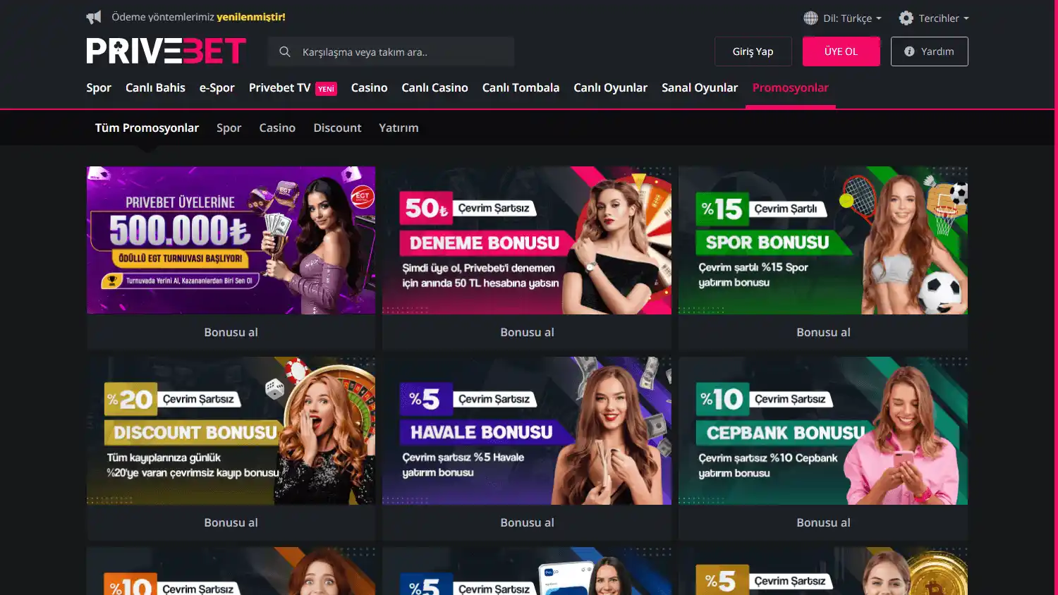 Privebet Casino screenshot 3