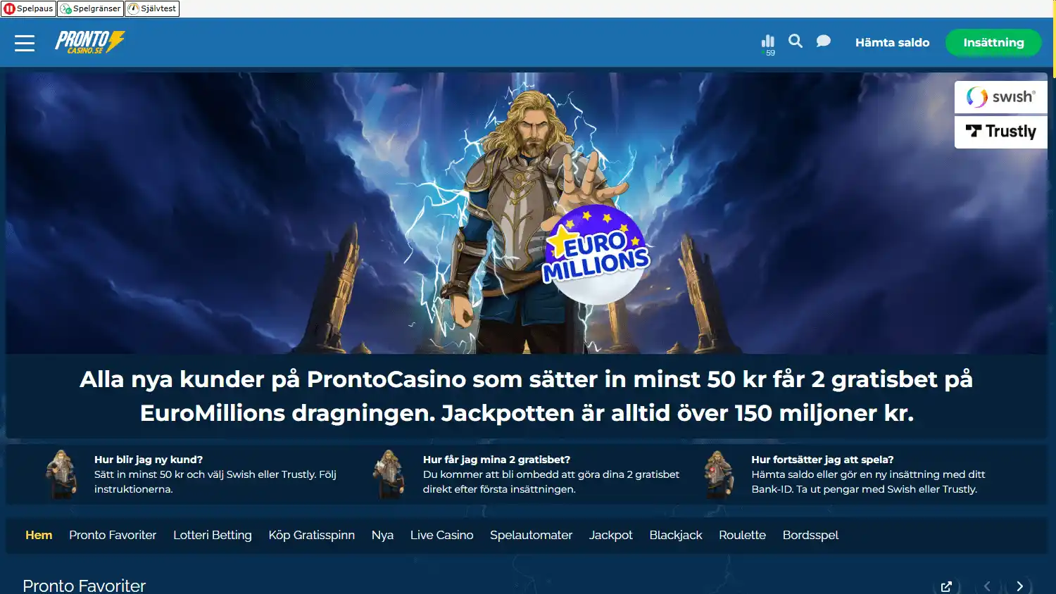 Pronto Casino screenshot 2