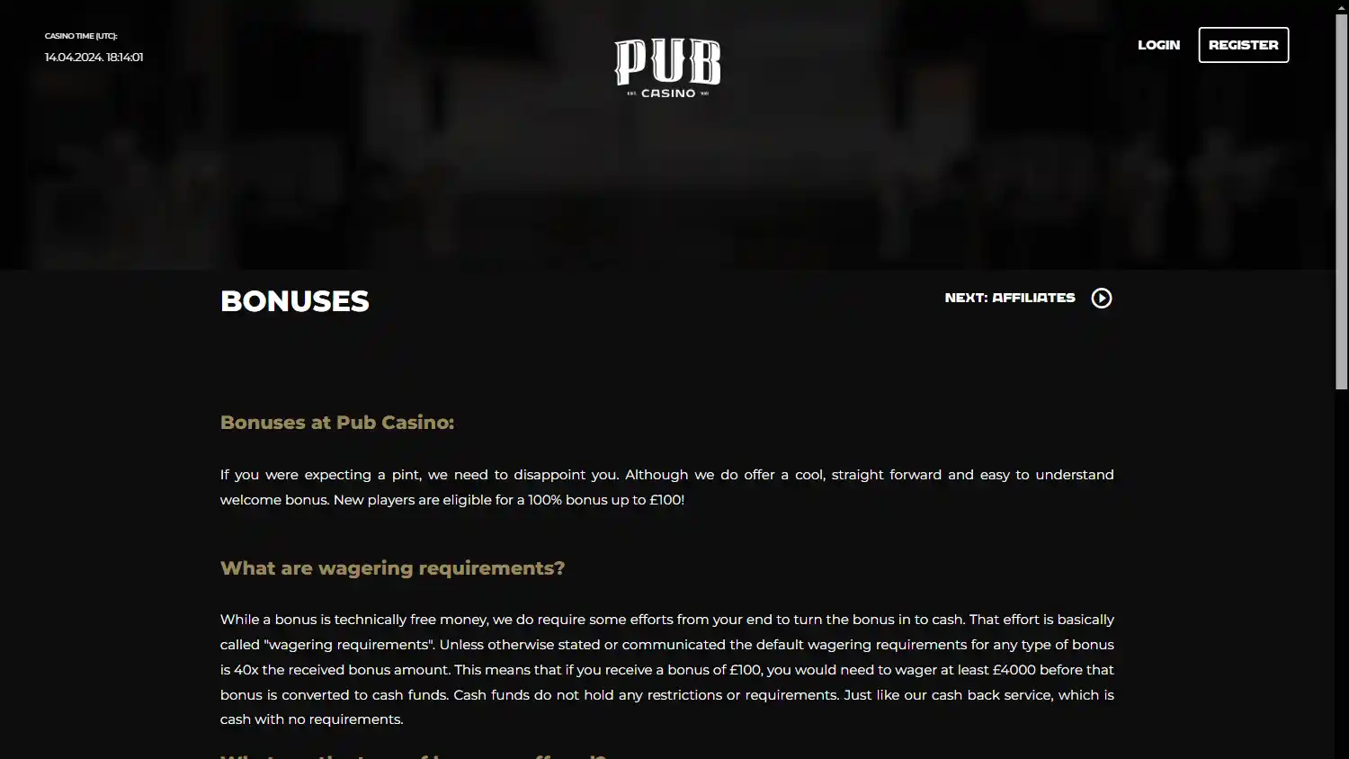 Pub Casino screenshot 1