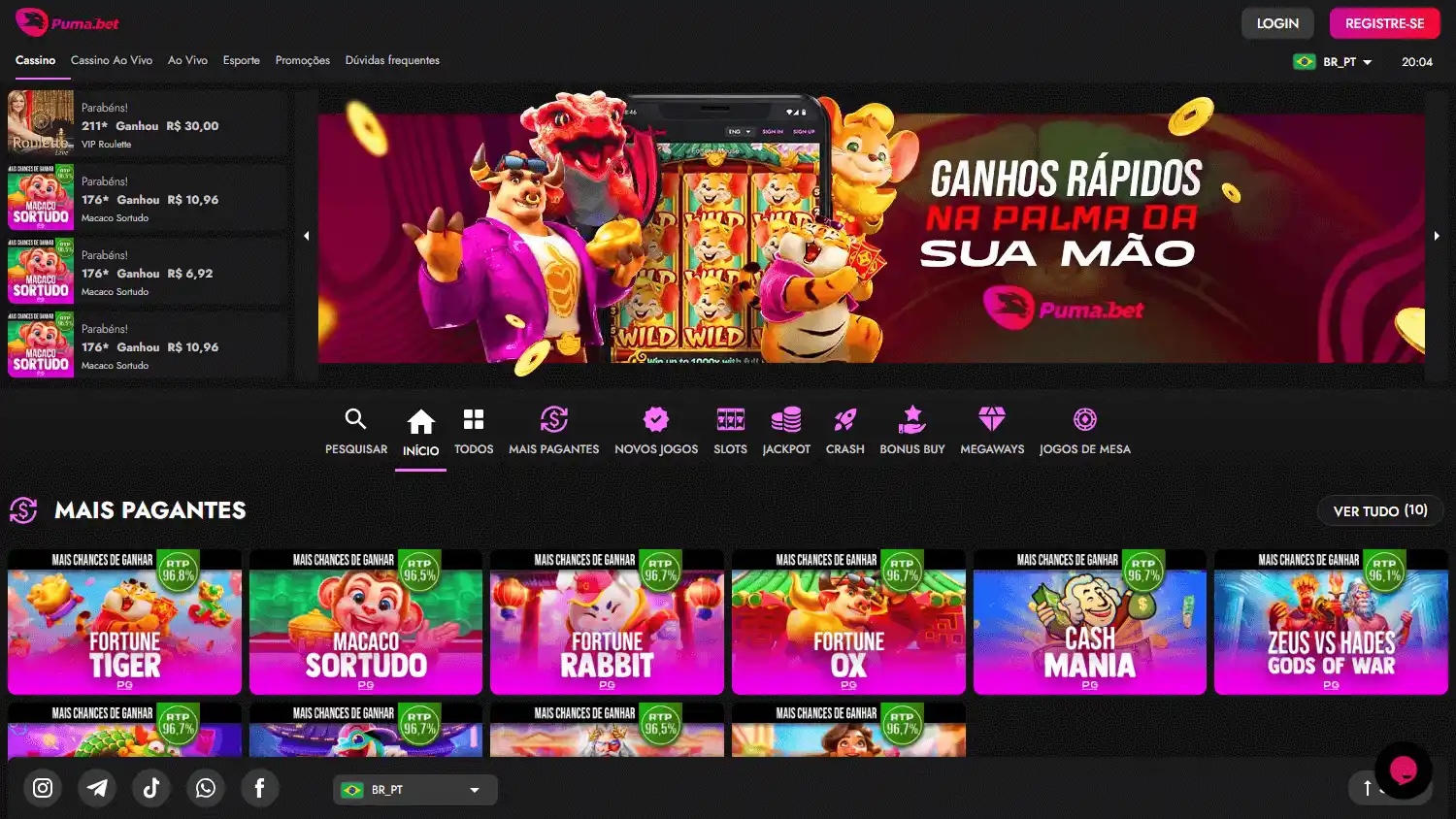Puma.bet Casino screenshot 2