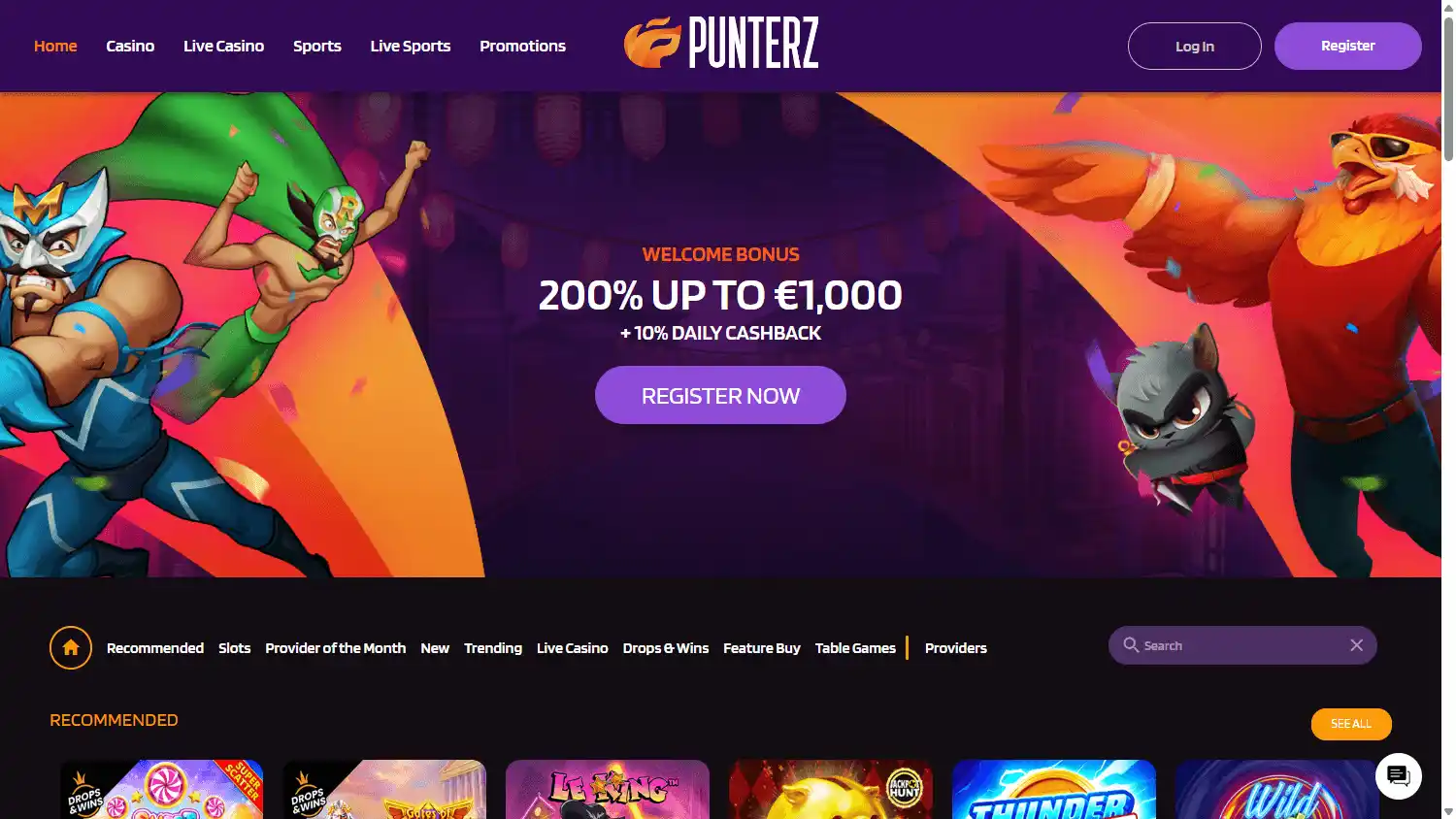 Punterz Casino screenshot 1