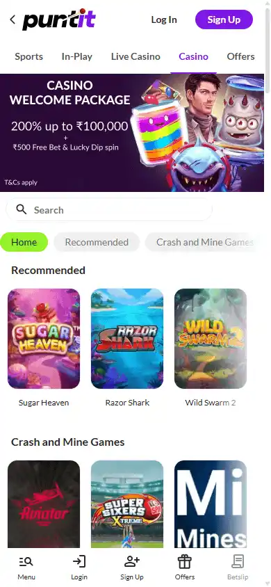 Puntit Casino screenshot 2