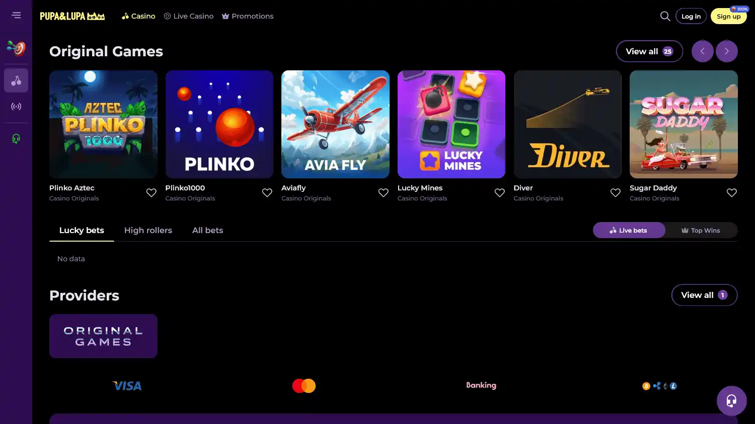Pupa&Lupa Casino screenshot 1
