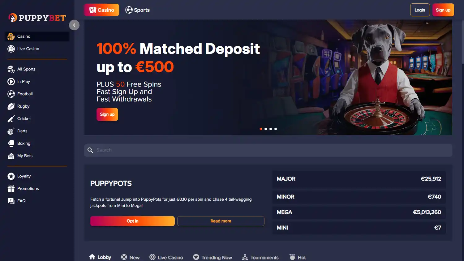 PuppyBet Casino screenshot 2