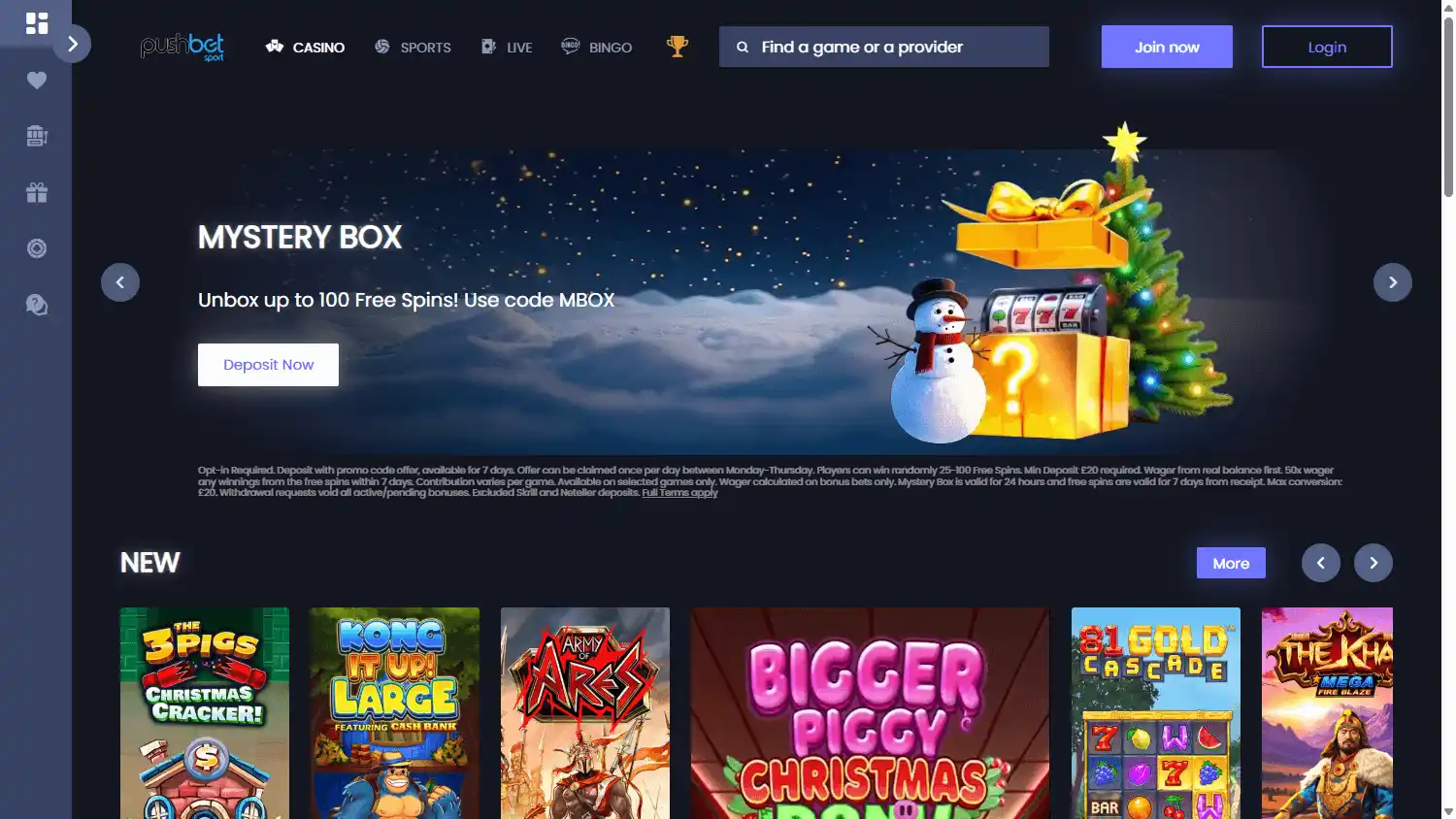 PushBet Casino screenshot 1