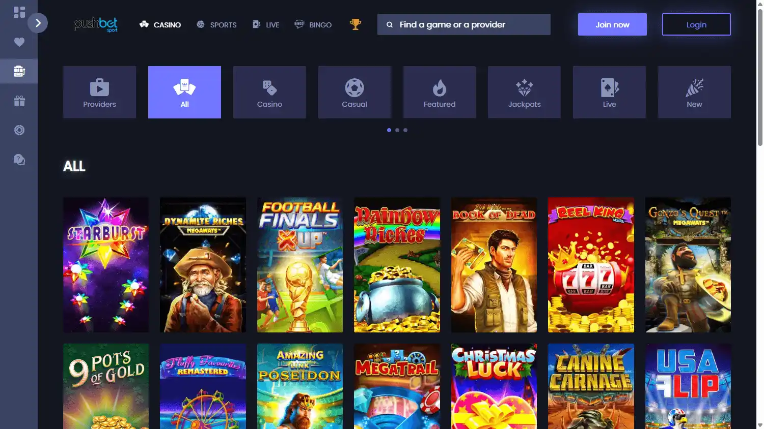 PushBet Casino screenshot 2
