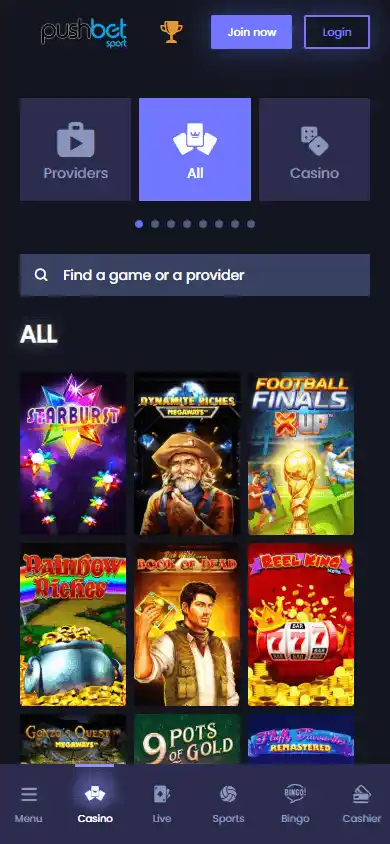 PushBet Casino screenshot 5