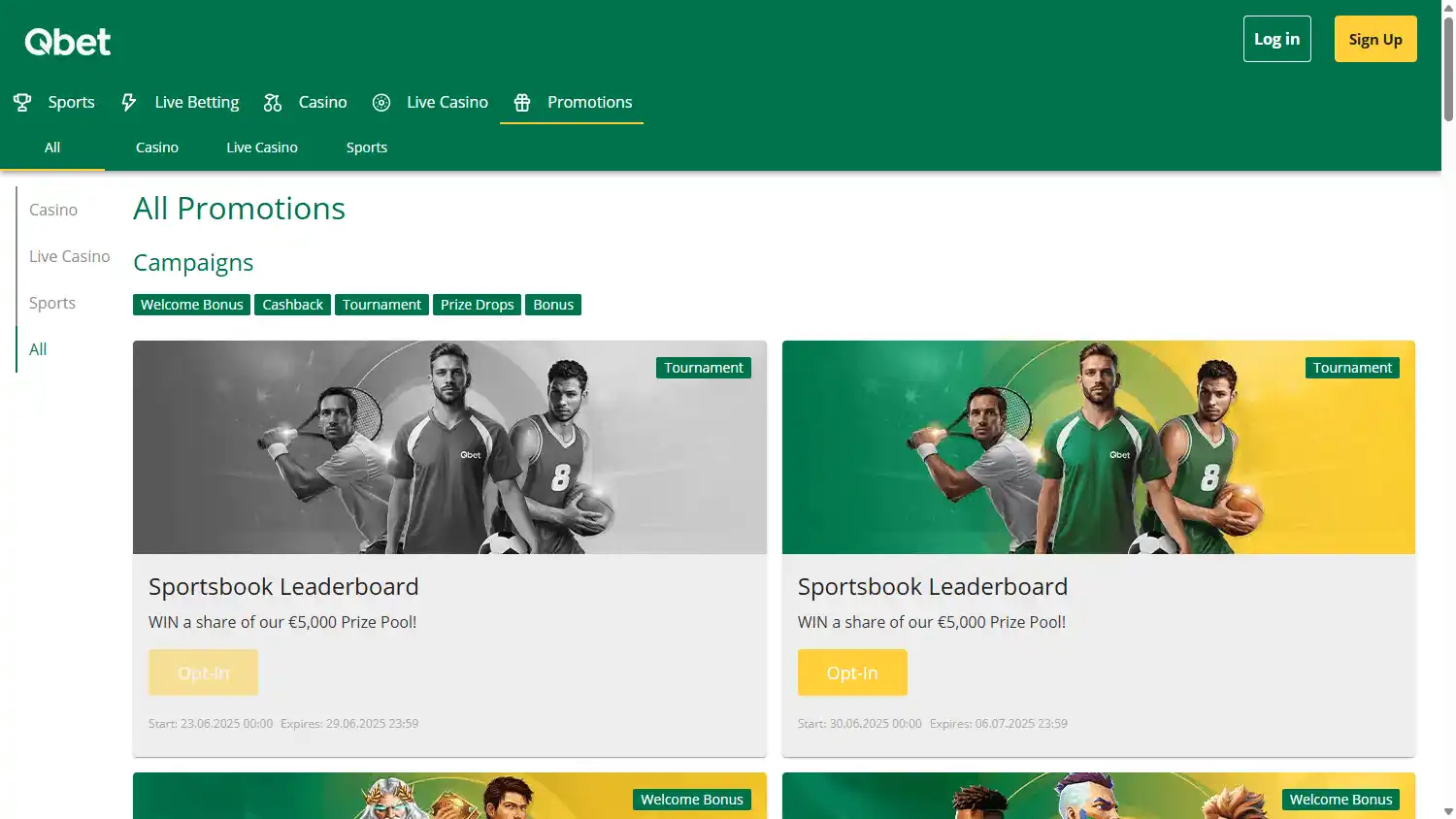Qbet Casino screenshot 3