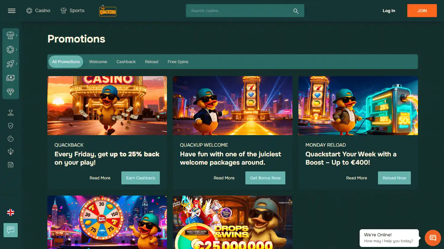 Quacksino Casino screenshot 3