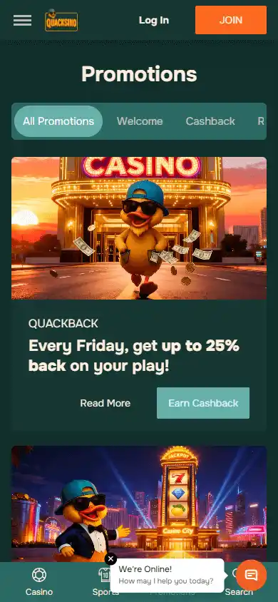 Quacksino Casino screenshot 6