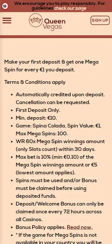 QueenVegas Casino screenshot 7