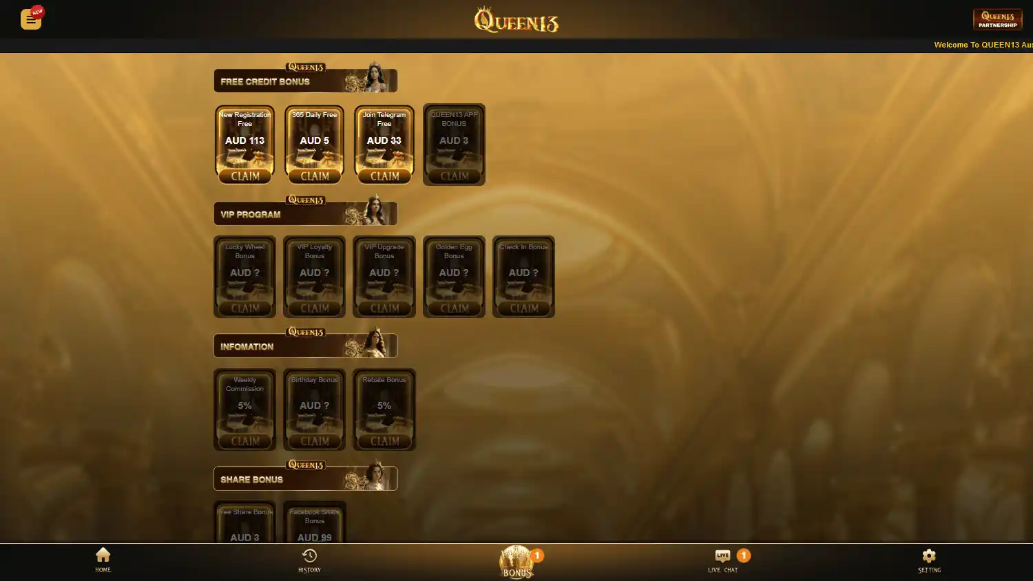 Queen13 Casino screenshot 2