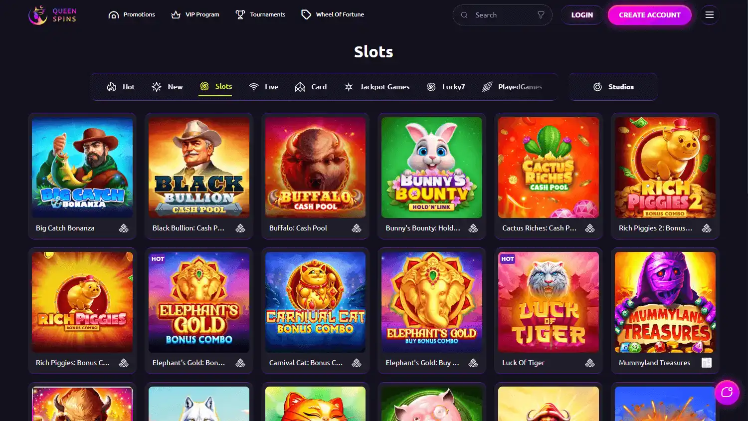 Queenspins Casino screenshot 2